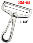 1 1/2" Heavy Duty Spring Wire Gate Steel Bolt Snap Hooks: For Flat Rope HM-488/Per-Piece