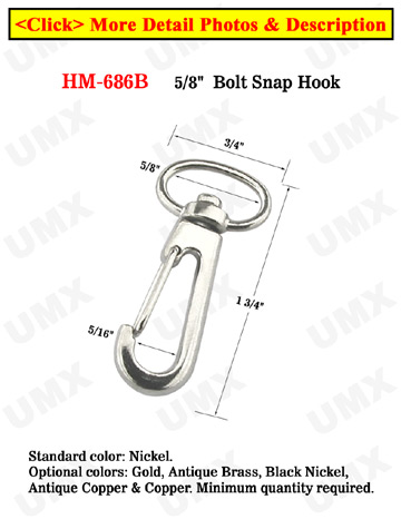5/8" Oval Swivel Steel Wire Gate Snap Hooks: For Flat Straps