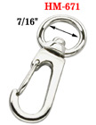 7/16" Round Spring Wire Gate Snap Hooks: For Small Round or Flat Cords HM-671/Per-Piece