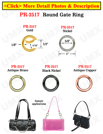 5/8" Round Gate Rings For Keychains, Purse, Handbag, Bag or Lanyard Straps