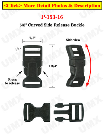 5/8" Curved Wrist Band Plastic Buckles: Curved Wrist Strap Buckles