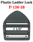 1 1/2" Heavy Duty Thick Plastic Ladderlock Buckles: Heavy Strap Lock Fasteners P-136-38/Per-Piece