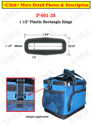 1 1/2" Heavy Duty Rectangular Shape Plastic Rings
