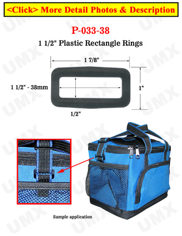 1 1/2" Large Strap Rectangular Plastic Rings