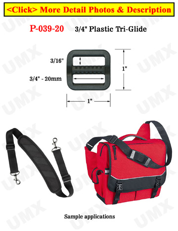 3/4" Heavy Duty Plastic Tri-Glide Strap Buckles