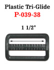 1 1/2" Large Strap Buckles: Plastic Tri-Glides P-039-38/Per-Piece