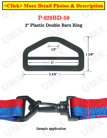 2 Jumbo Side Release Plastic Buckles For Wide Flat Straps