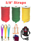 Small Order: Heavy Duty Lanyard Straps: Plain Color Polyester Straps By The Foot 5/8"(W)