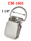 1 1/8" D-Eye Heavy-Duty Metal Suspender Clips With Strong Locking Jaw Without Plastic PVC Teeth: Nickel Color