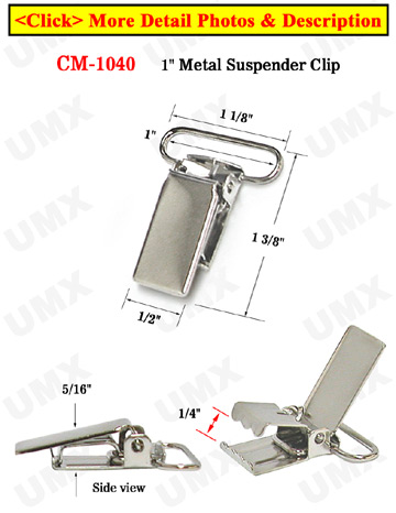 1" Retangle Metal Suspender Clips Without PVC Plastic Teeth