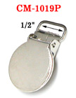 1/2" Round Metal Suspender Clips With PVC Plastic Teeth To Protect Fabrics: Nickel Finish CM-1019P