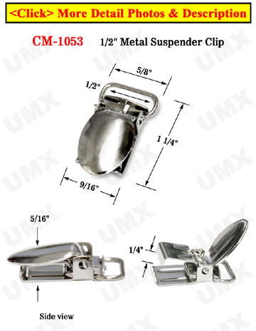 1/2" Strap Clampping Coupler Metal Suspender Clips Without Plastic PVC Teeth: Nickel Color