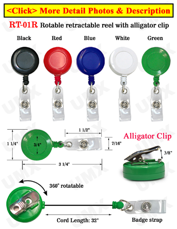  Metal Retractable Badge Holder - Alligator Clip