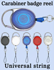 Carabiner Retractable Cell Phone Strings With Universal String Connectors RT-CB-CP1/Per-Piece