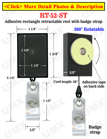 All Direction Access Retractable Display With Adhesive Backs and Snap-On Buttons
