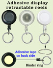 Low Cost Product Display Retractable Product Display Reels With Binder Rings and Adhesive Backing RT-61-BR/Per-Piece