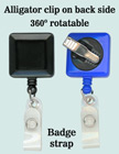 Rotatable Name Badge Reels With Badge Straps & Alligator Clips