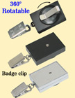 Rectangle Rotatable Retractable Nametag Holders With Nametag Clips & Belt Clips RT-51-BC/Per-Piece