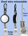 Durable Steel Wire Retractable Reels With Badge Straps RT-03S-ST/Per-Piece