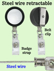 Durable Steel Cable Badge Reels With Badge Straps