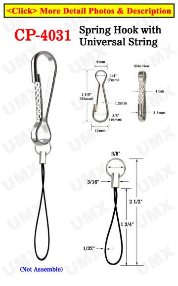 Metal Spring Hook + Universal String For Small Accessory