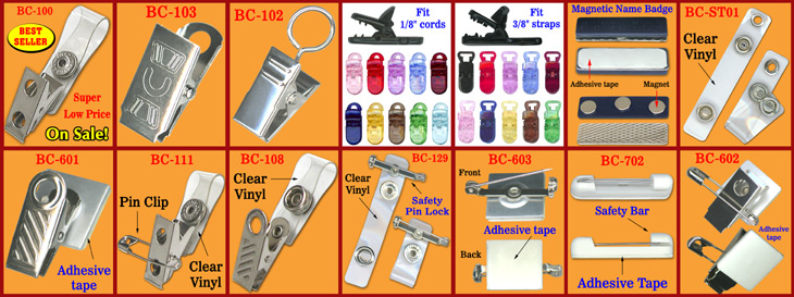 Wholesale & Retail Badge Clips: Plastic ID Card Name Badge Strap Supply